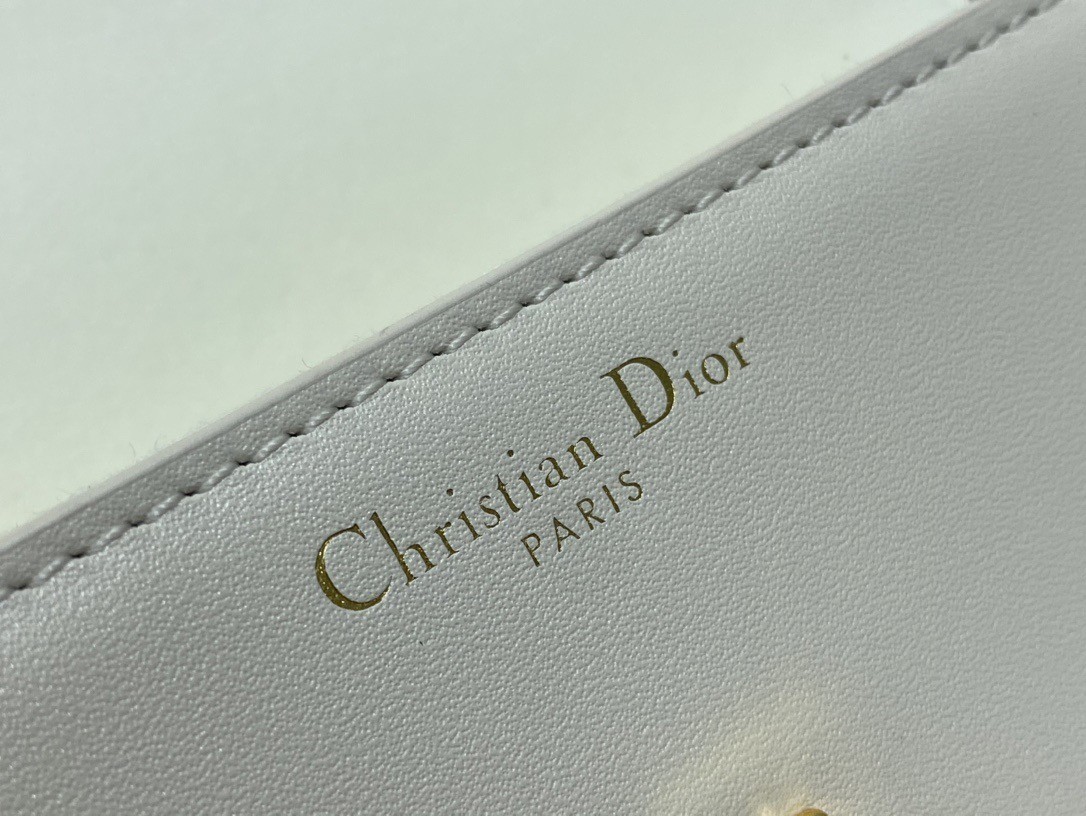 D*or 30 montaigne avenue bag in white box calfskin