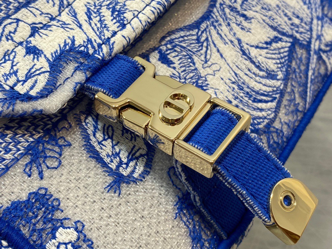 D*or small D*orcamp bag in blue transparent toile de jouy canvas