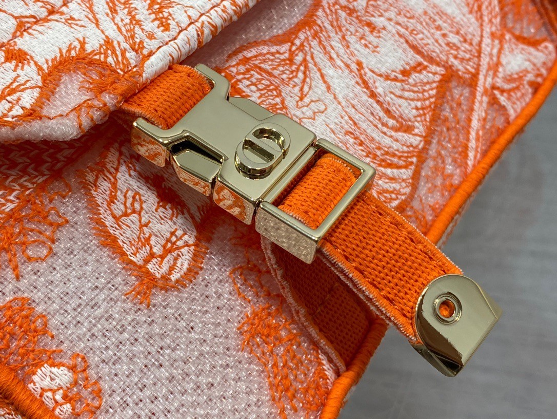 D*or small D*orcamp bag in orange transparent toile de jouy canvas