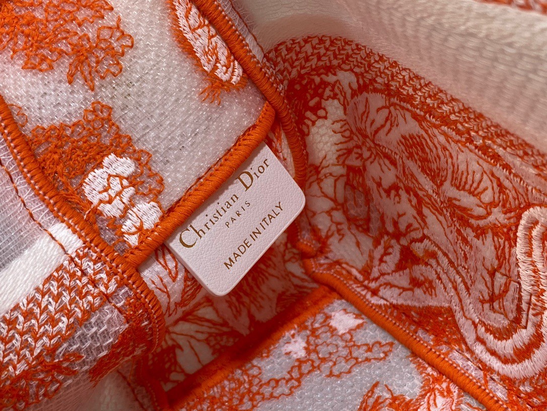 D*or small D*orcamp bag in orange transparent toile de jouy canvas