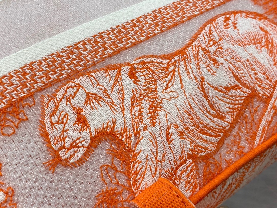 D*or small D*orcamp bag in orange transparent toile de jouy canvas