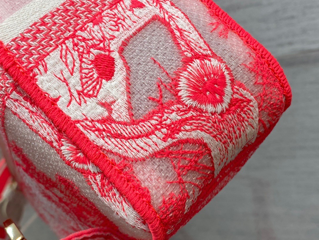 D*or small D*orcamp bag in pink transparent toile de jouy canvas