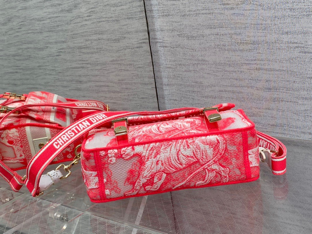 D*or small D*orcamp bag in pink transparent toile de jouy canvas