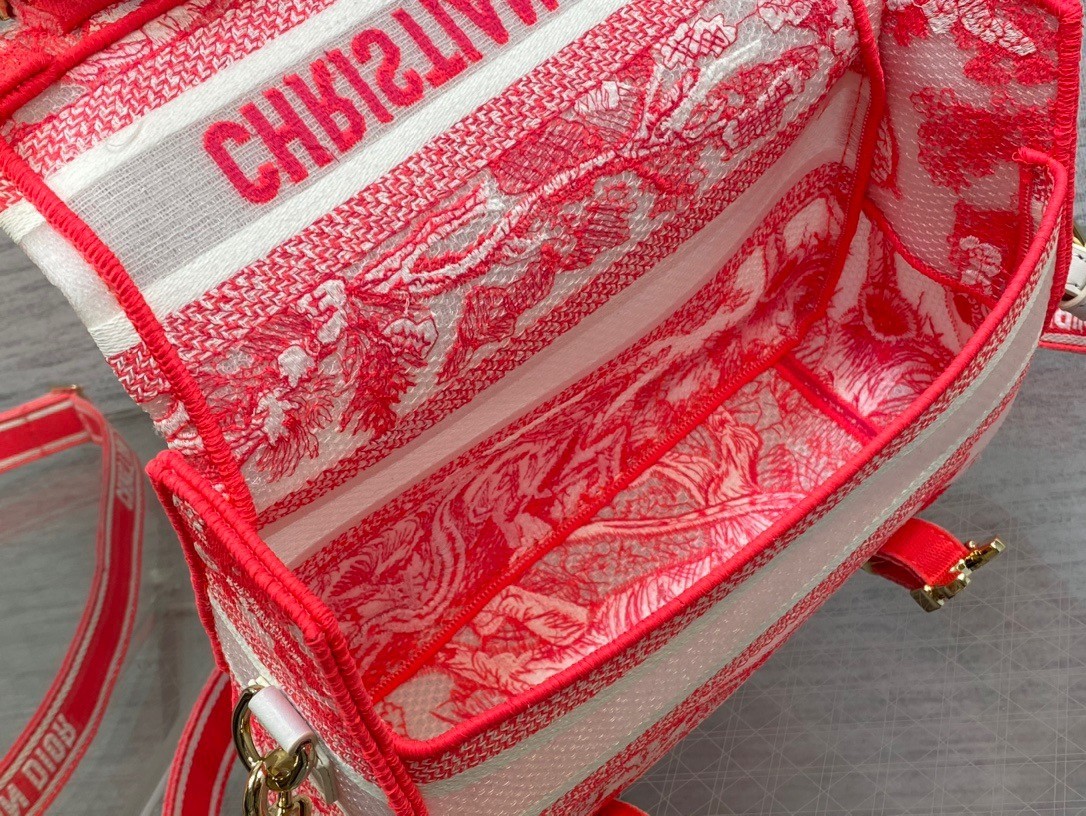D*or small D*orcamp bag in pink transparent toile de jouy canvas