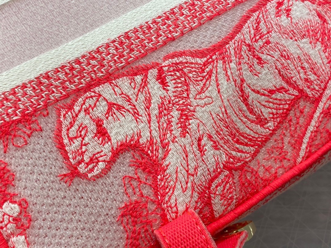 D*or small D*orcamp bag in pink transparent toile de jouy canvas