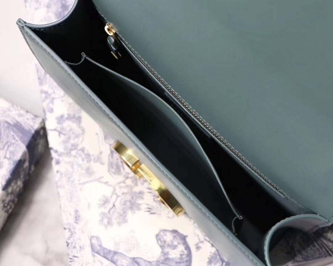D*or 30 montaigne shoulder bag in storm blue calfskin
