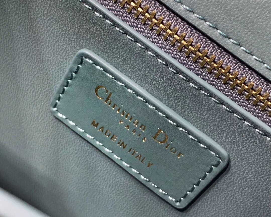 D*or 30 montaigne shoulder bag in storm blue calfskin