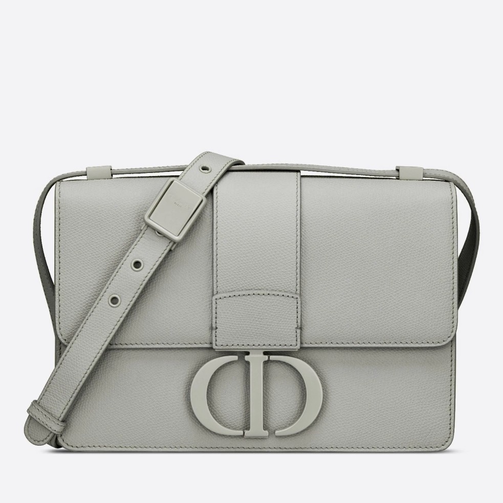 D*or 30 montaigne bag in grey ultra matte grained calfskin