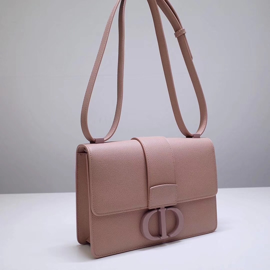 D*or 30 montaigne bag in blush matte grained calfskin