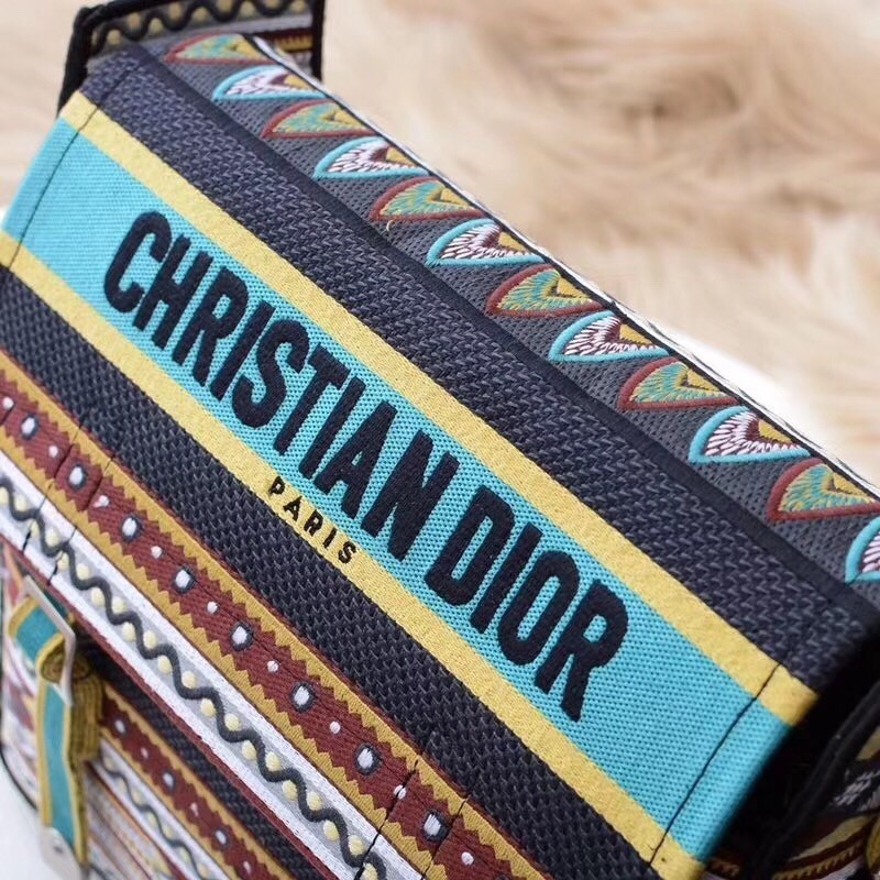 D*or D*orcamp messenger bag in turquoise embroidered canvas
