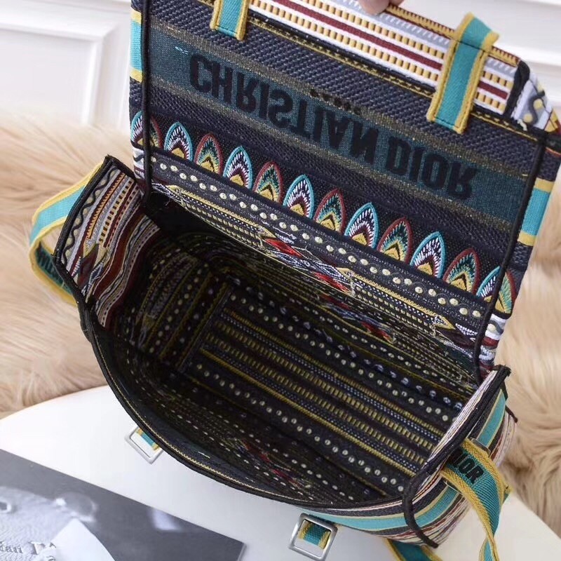D*or D*orcamp messenger bag in turquoise embroidered canvas
