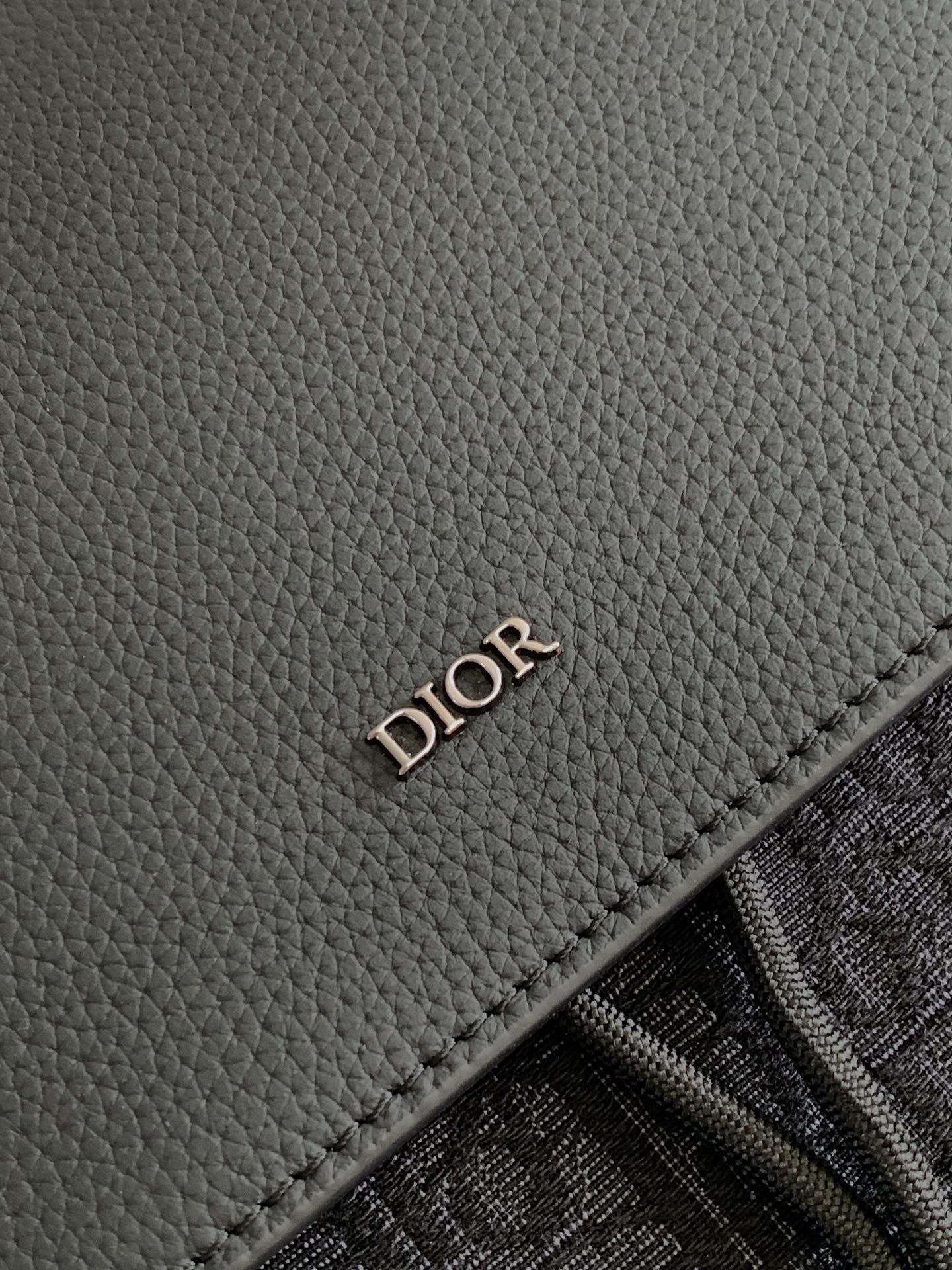 D*or saddle backpack with flap in black oblique jacquard