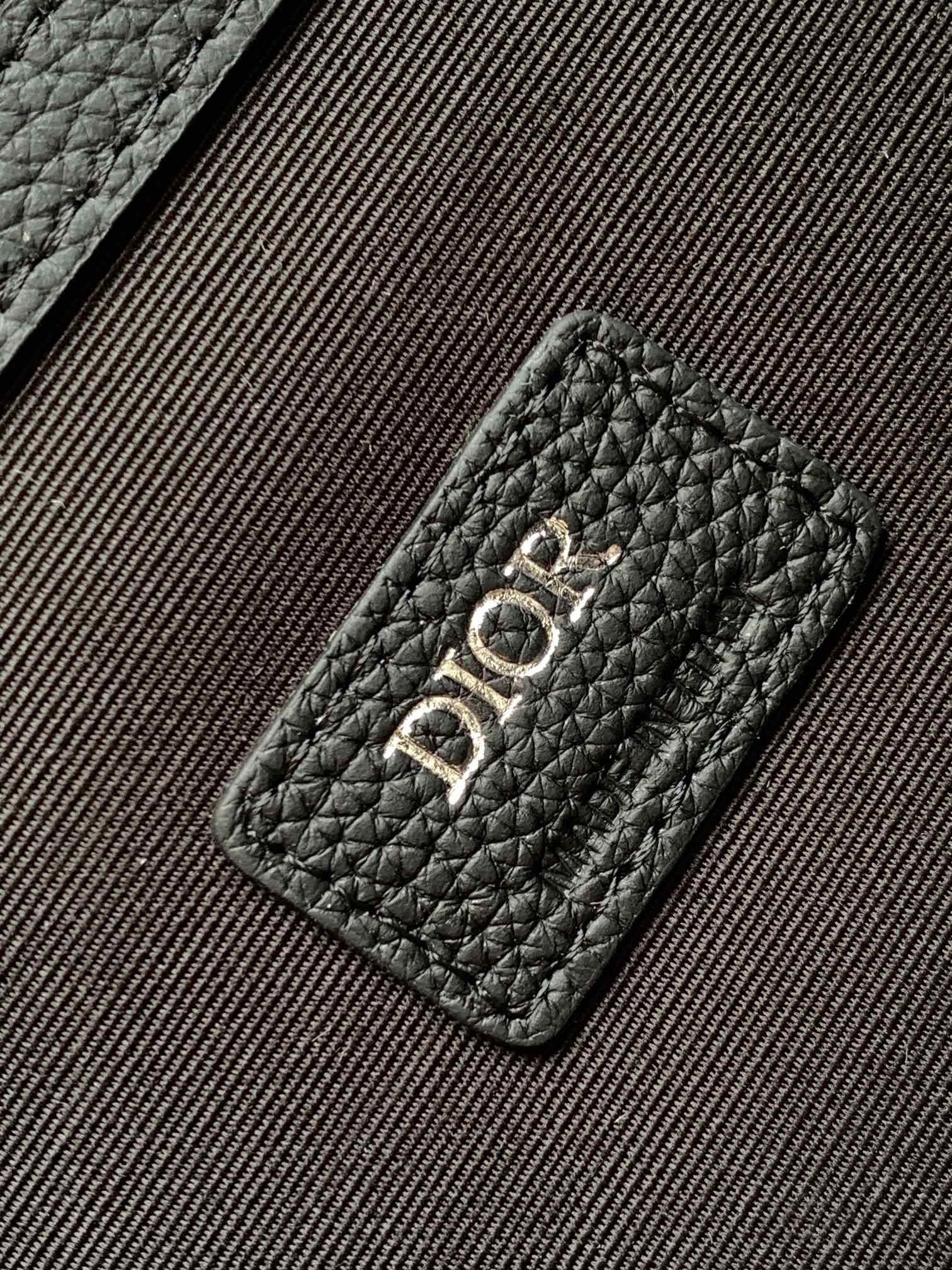 D*or saddle backpack with flap in black oblique jacquard