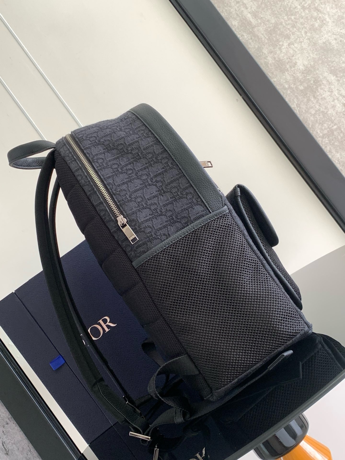 D*or 8 backpack in black D*or oblique jacquard