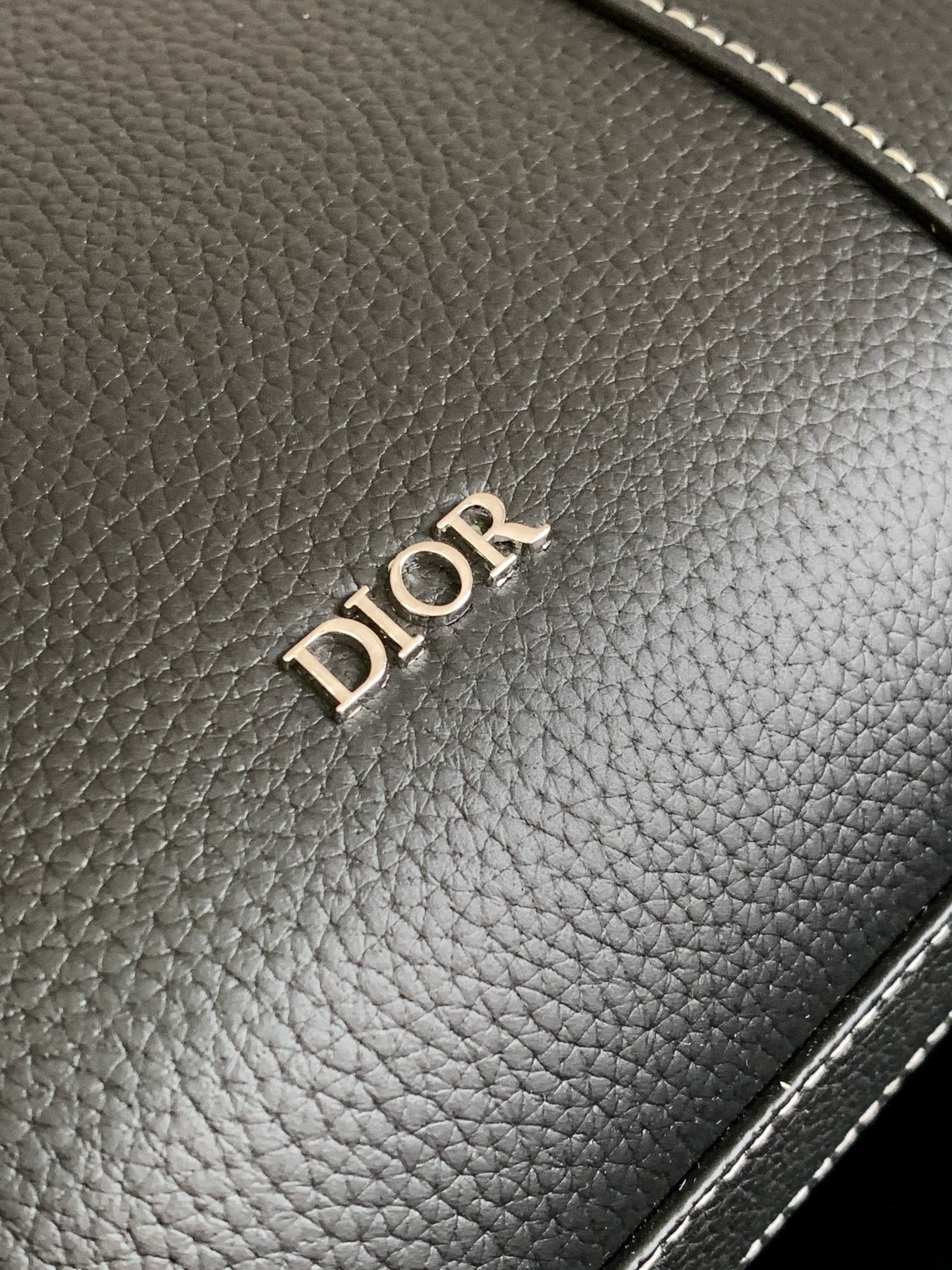 D*or lingot briefcase in black grained calfskin