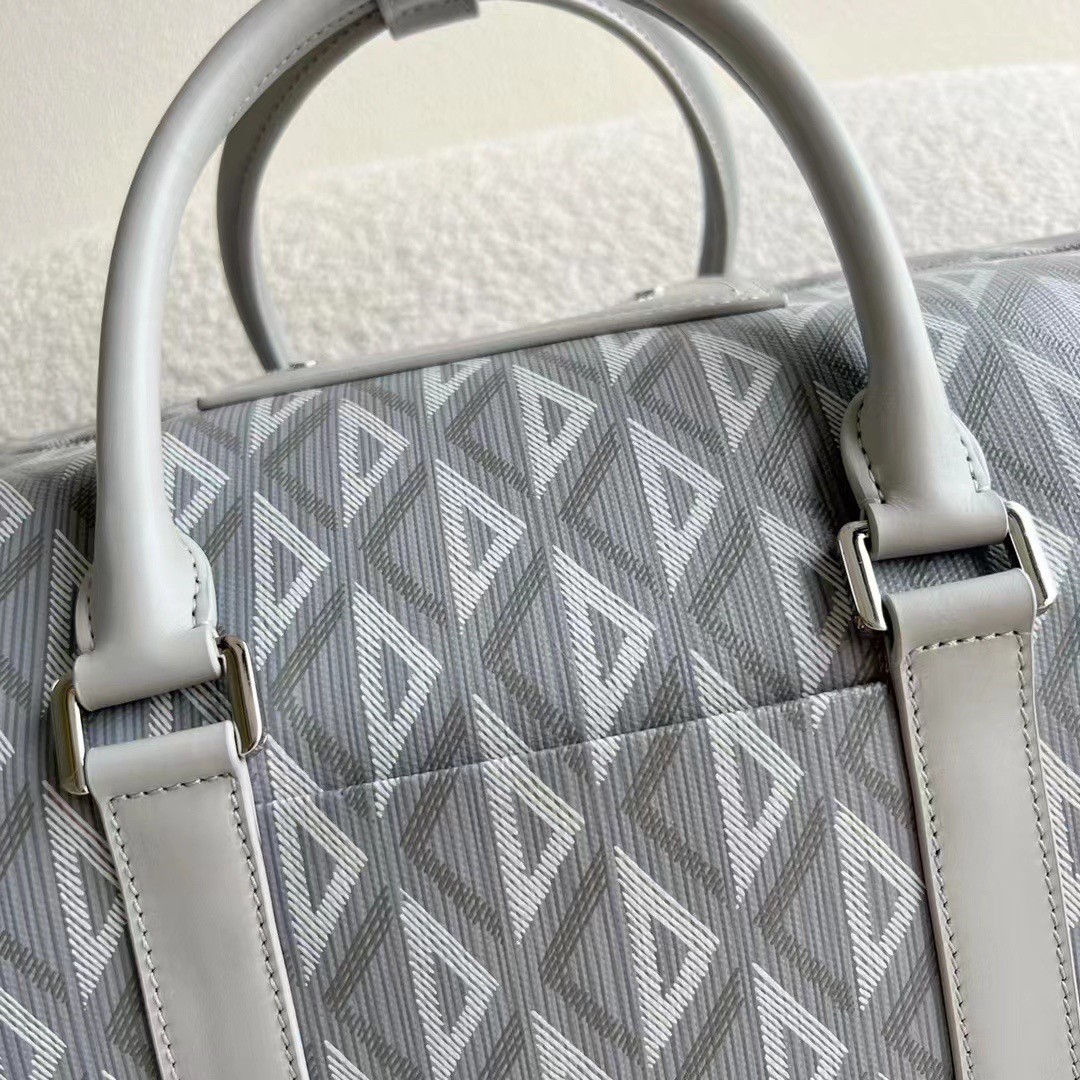 D*or lingot 50 duffle bag in gray cd diamond canvas
