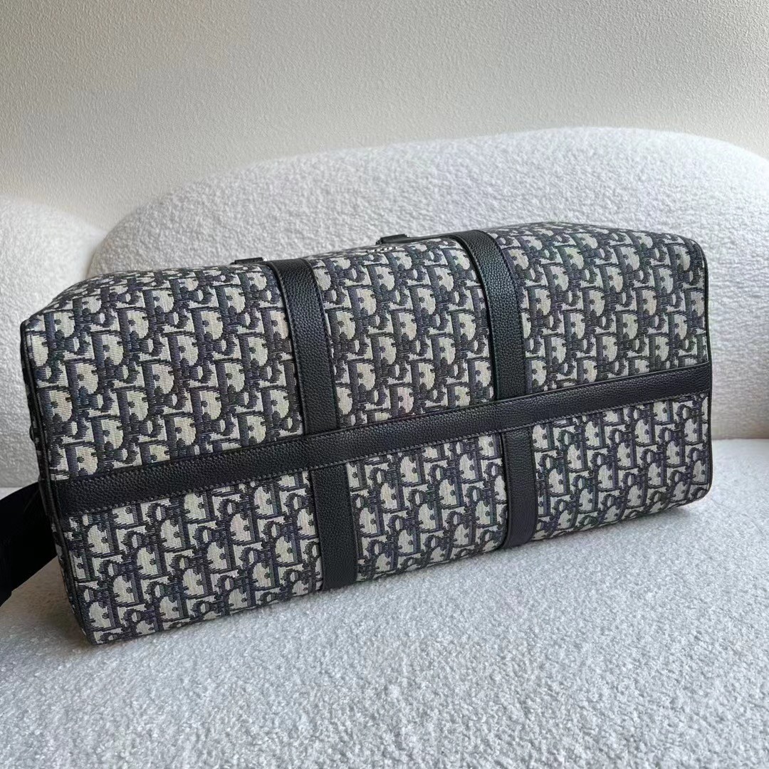 D*or lingot 50 duffle bag in black oblique jacquard