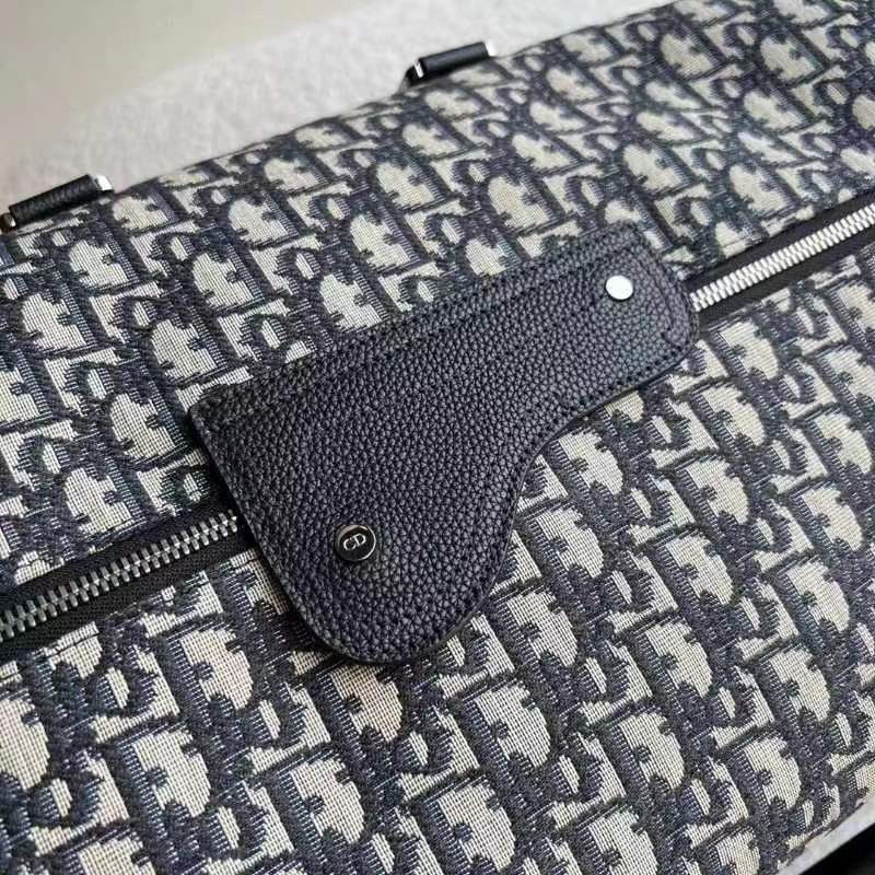 D*or lingot 50 duffle bag in black oblique jacquard