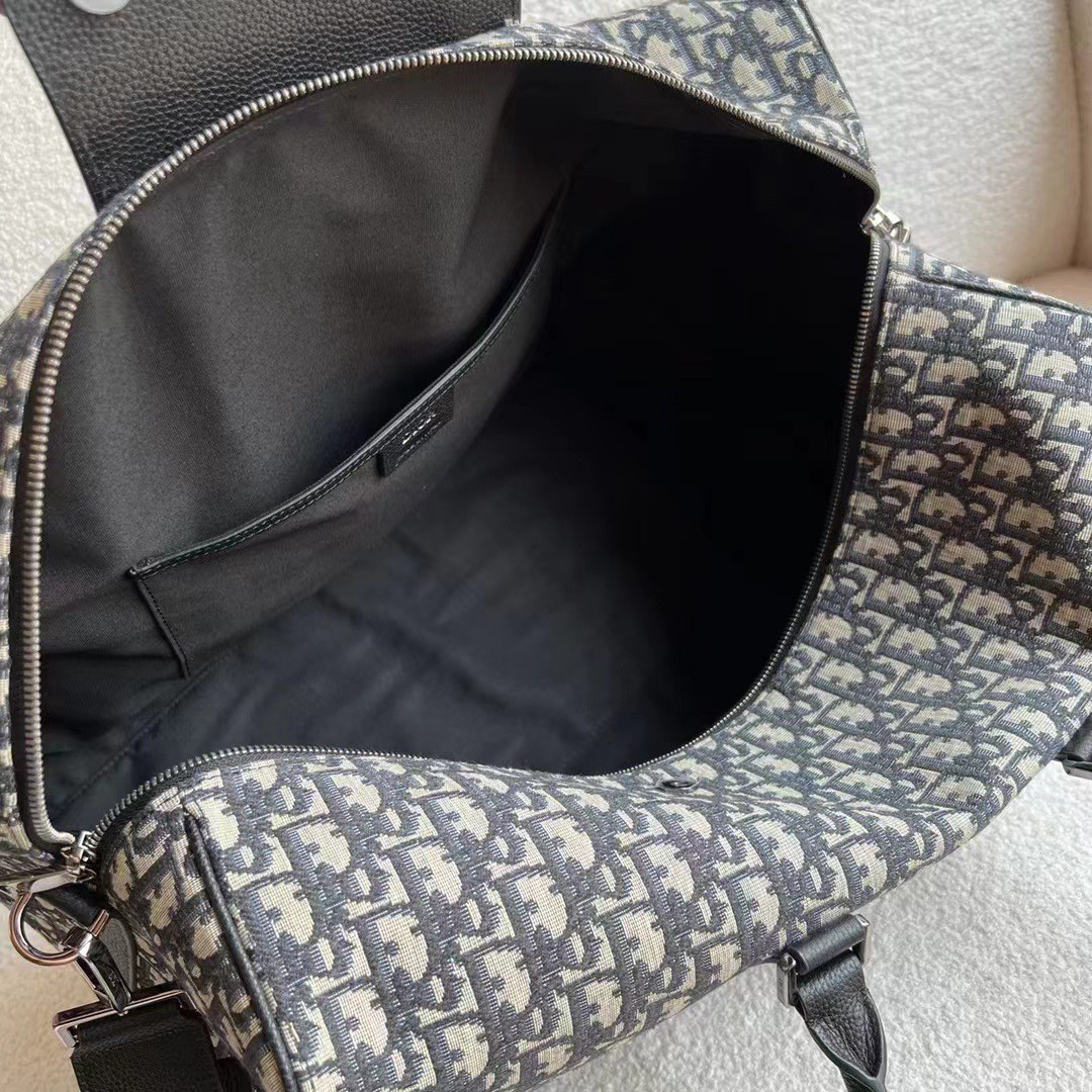 D*or lingot 50 duffle bag in black oblique jacquard