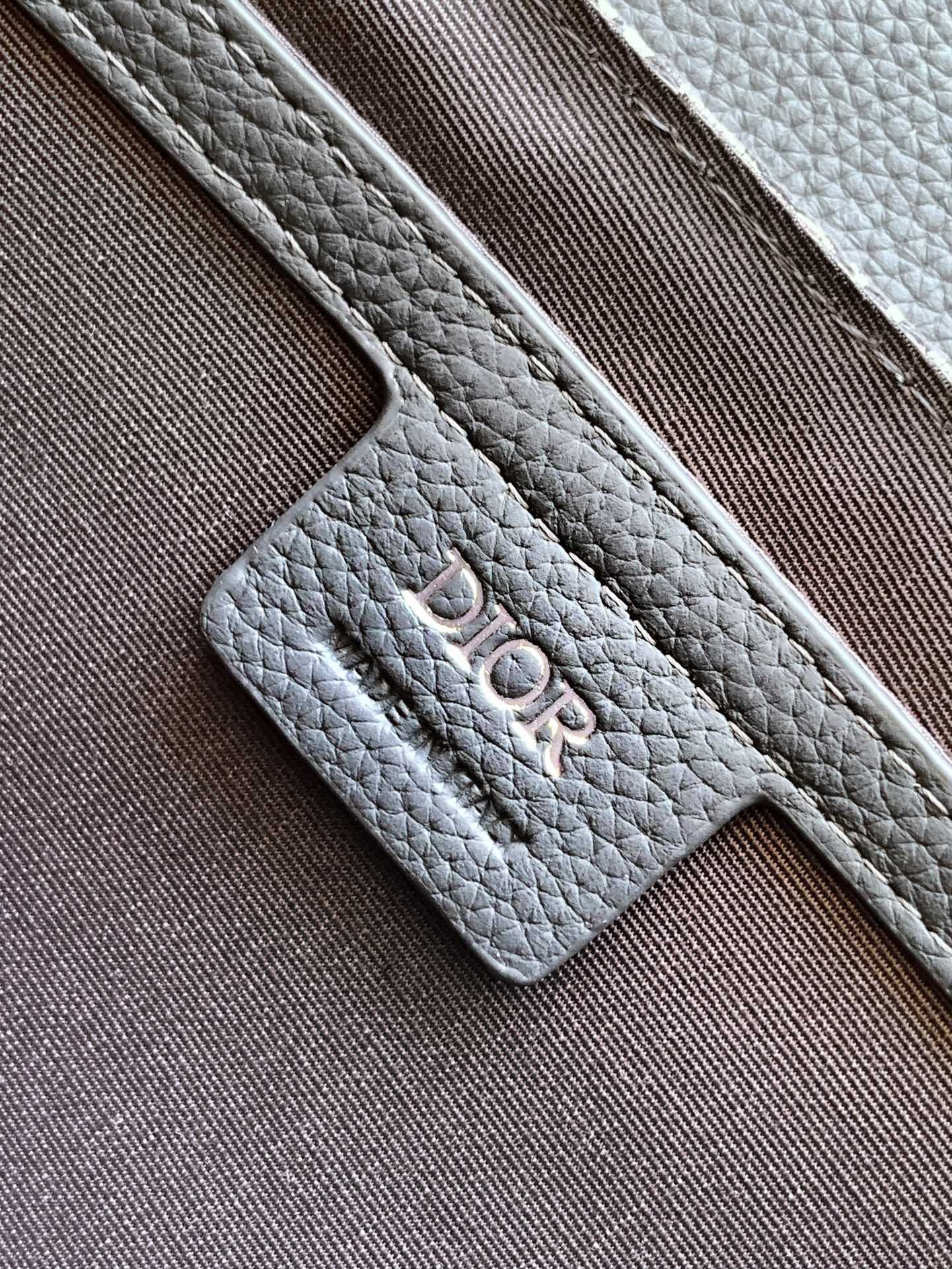 D*or small saddle messenger bag in grey oblique jacquard and calfskin
