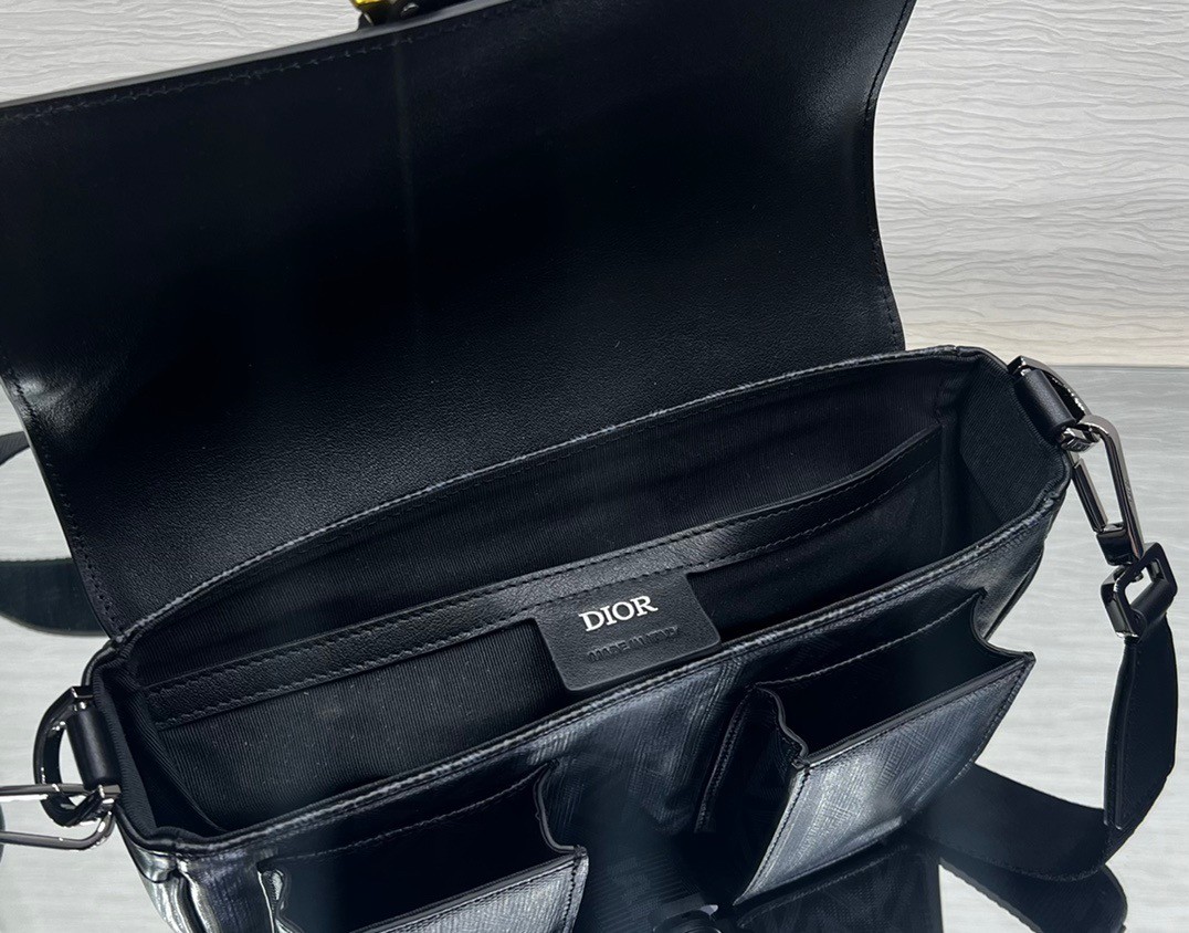 D*or hit the road messenger bag in black cd diamond canvas