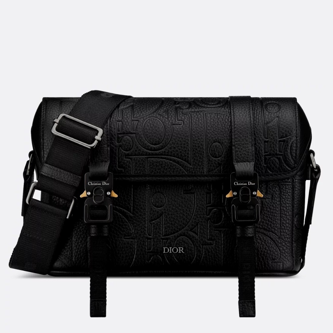 D*or hit the road flap messenger bag in black gravity leather