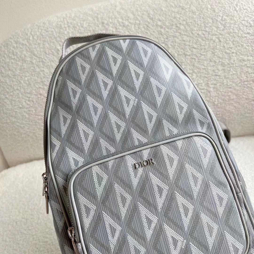 D*or mini rider sling bag in gray cd diamond canvas