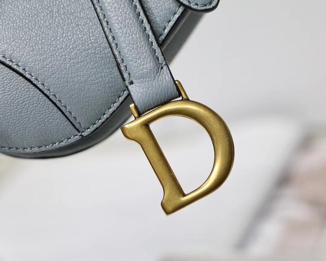 D*or micro saddle bag in cloud blue goatskin
