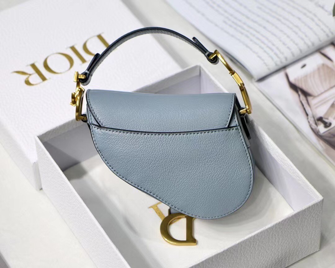 D*or micro saddle bag in cloud blue goatskin