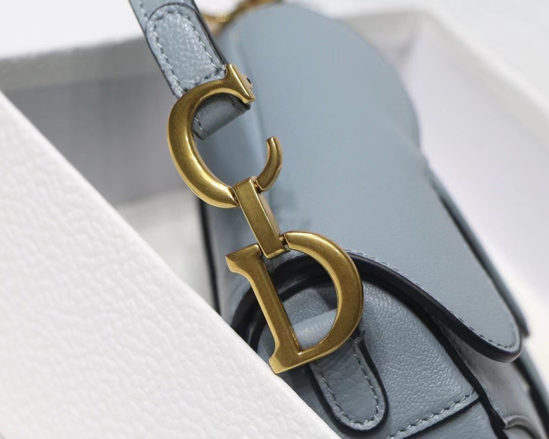 D*or micro saddle bag in cloud blue goatskin