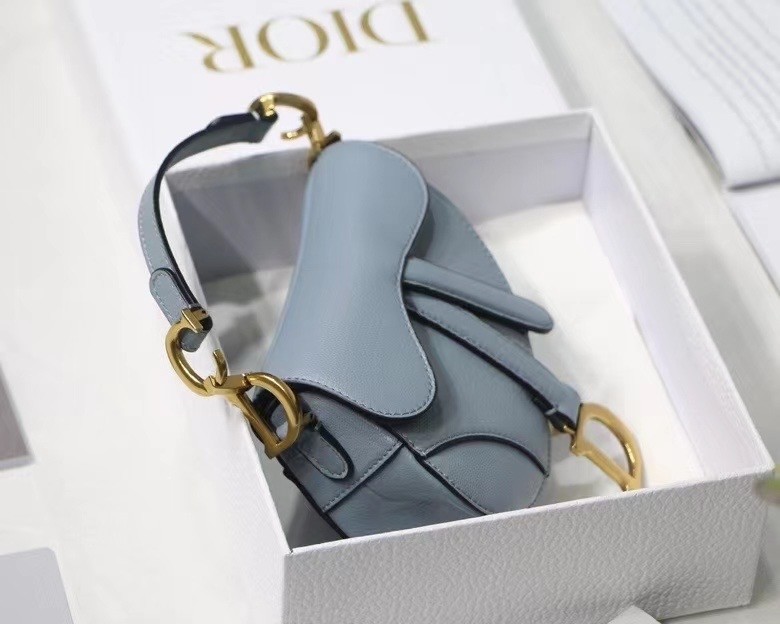 D*or micro saddle bag in grey goatskin