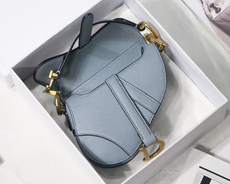 D*or micro saddle bag in grey goatskin