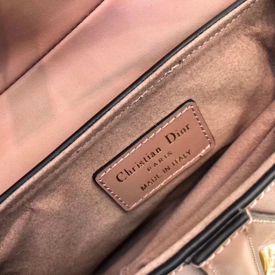 D*or mini saddle bag in nude calfskin