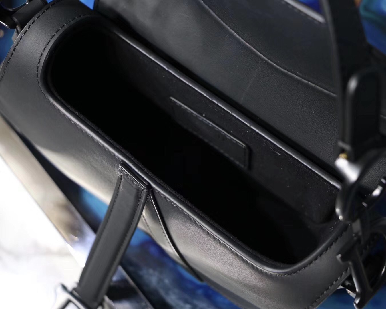 D*or mini saddle bag in black ultra matte leather