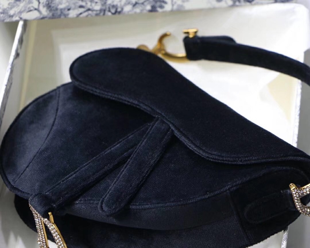 D*or mini saddle bag in black velvet