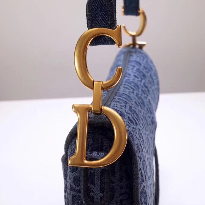 D*or saddle bag in denim blue D*or oblique canvas