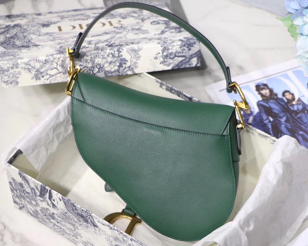 D*or saddle bag in storm blue grained calfskin