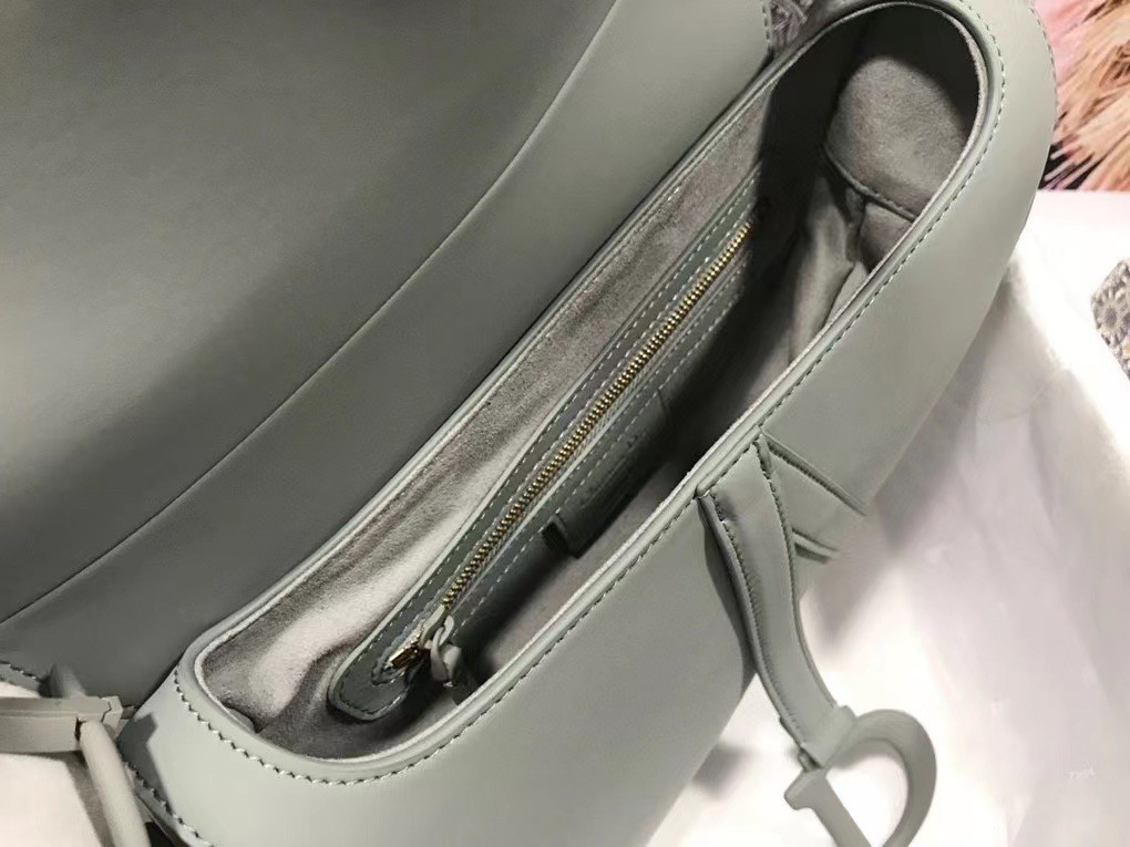 D*or saddle bag in grey ultramatte calfskin