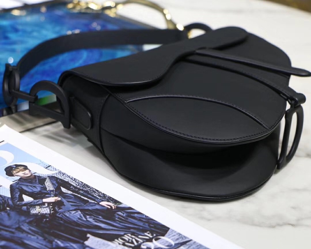 D*or saddle bag in black ultra matte leather