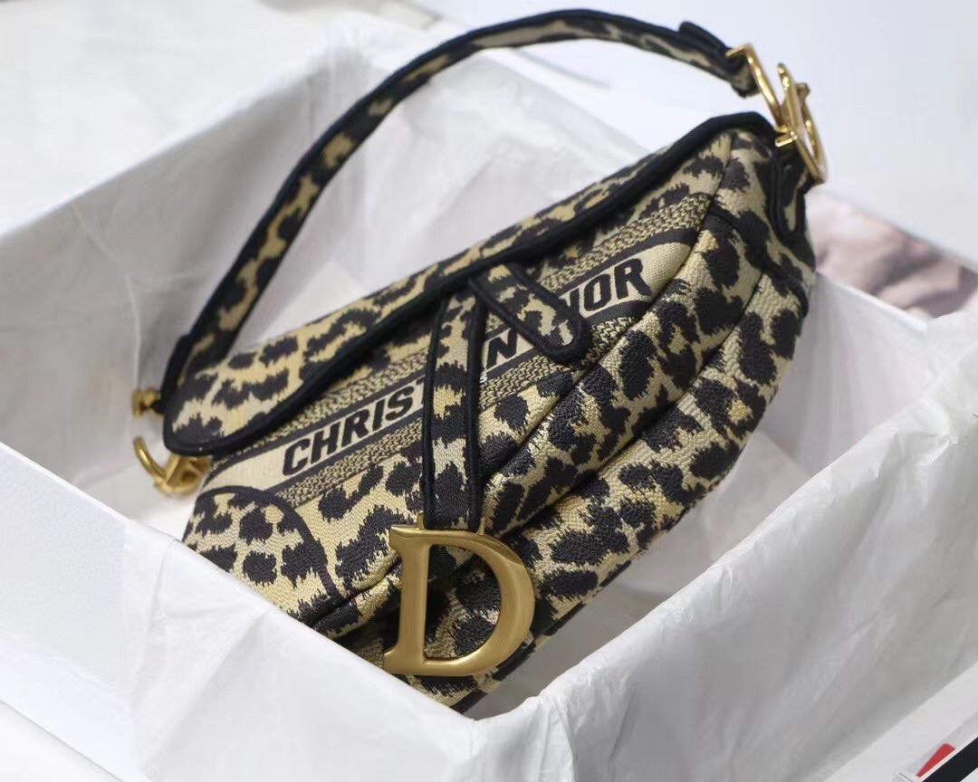 D*or saddle bag in beige multicolor mizza embroidery