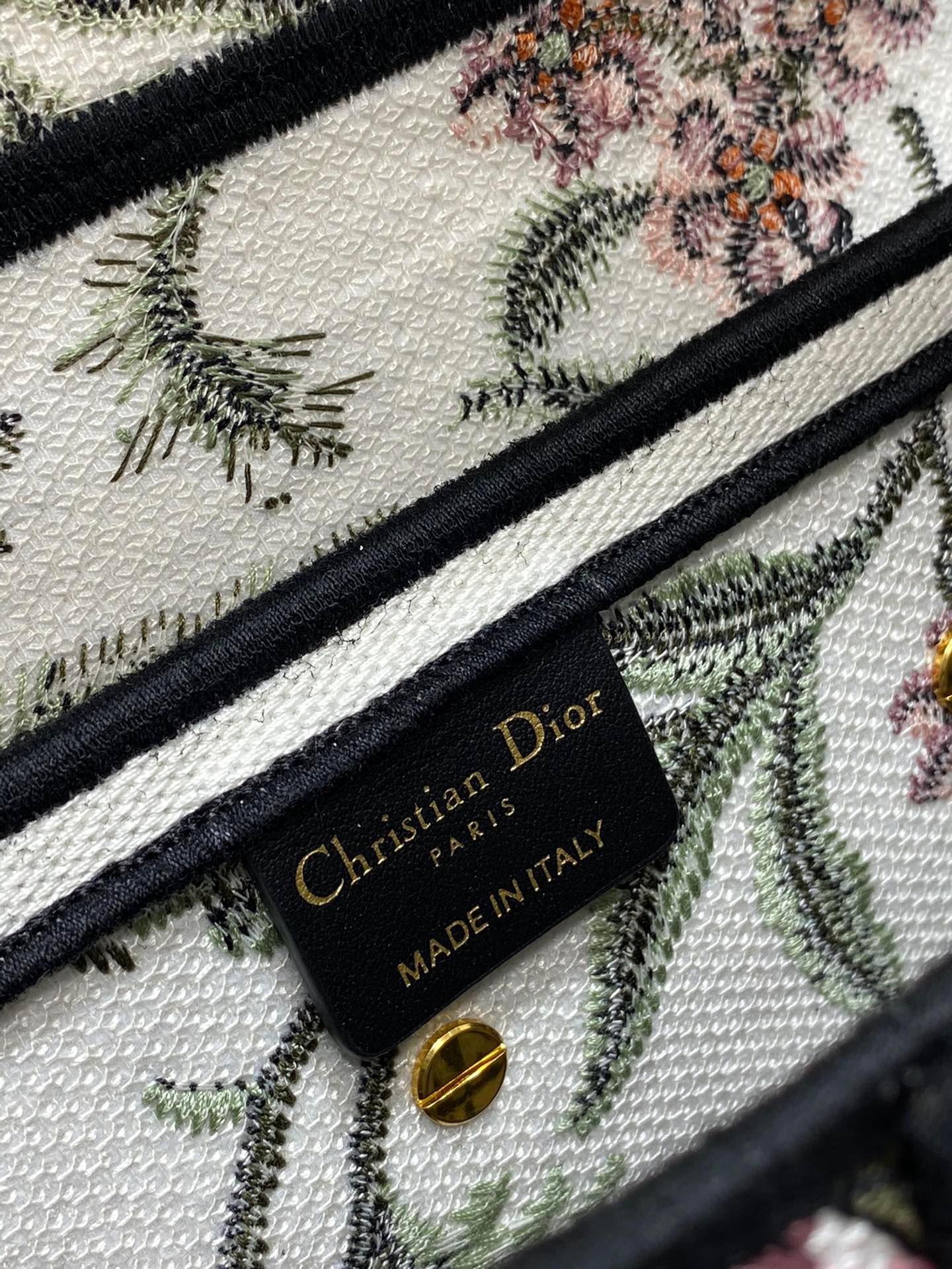 D*or saddle bag in white multicolor D*or petites fleurs embroidery