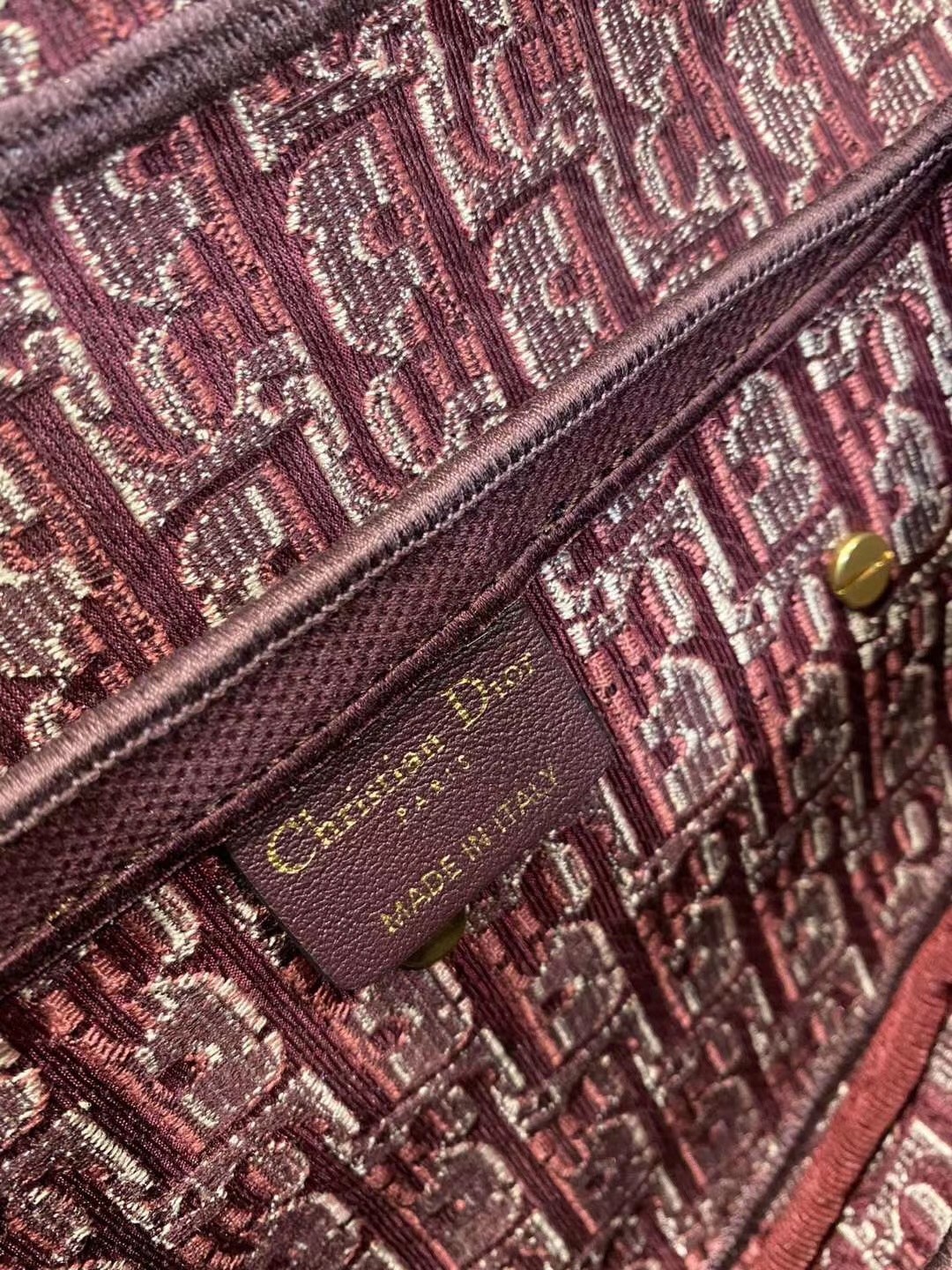 D*or saddle bag in burgundy D*or oblique embroidered velvet