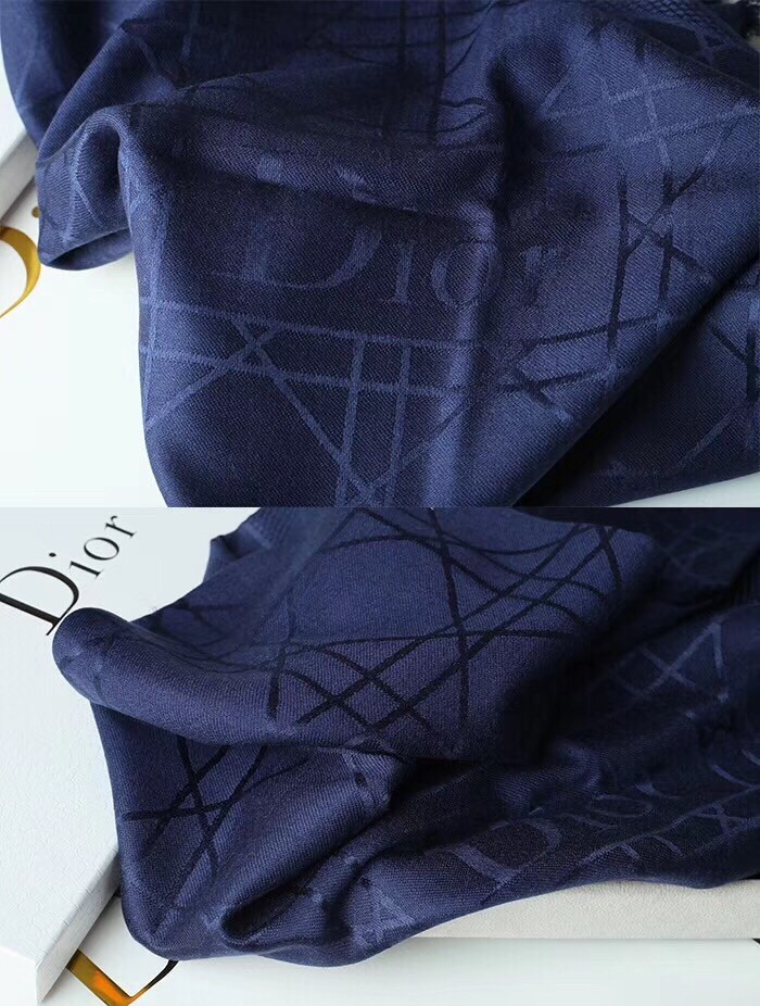ch**an D*or navy blue cannage shawl 140 cm