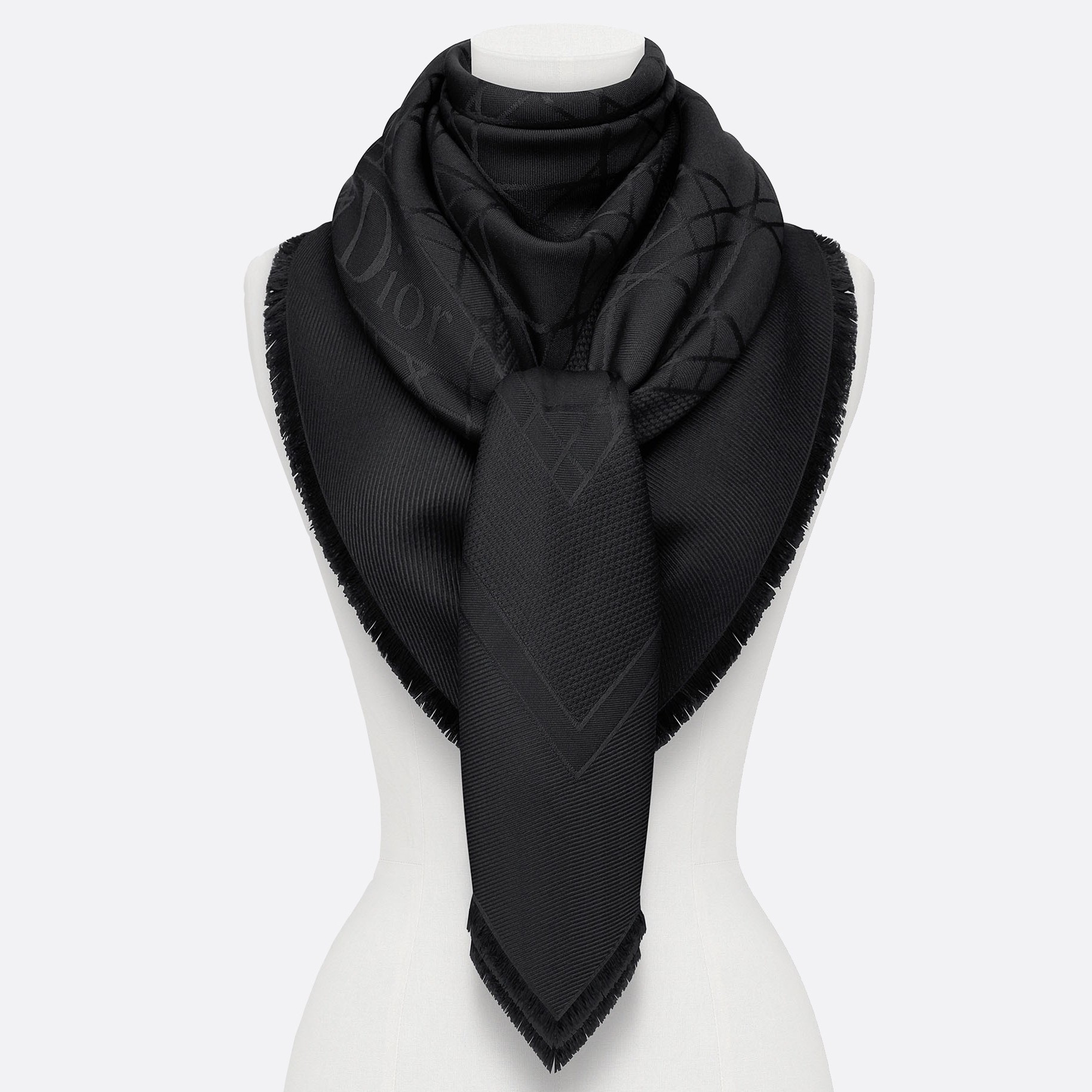 ch**an D*or black cannage shawl 140 cm