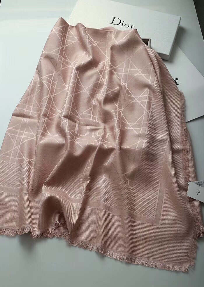 ch**an D*or light pink cannage shawl 140 cm