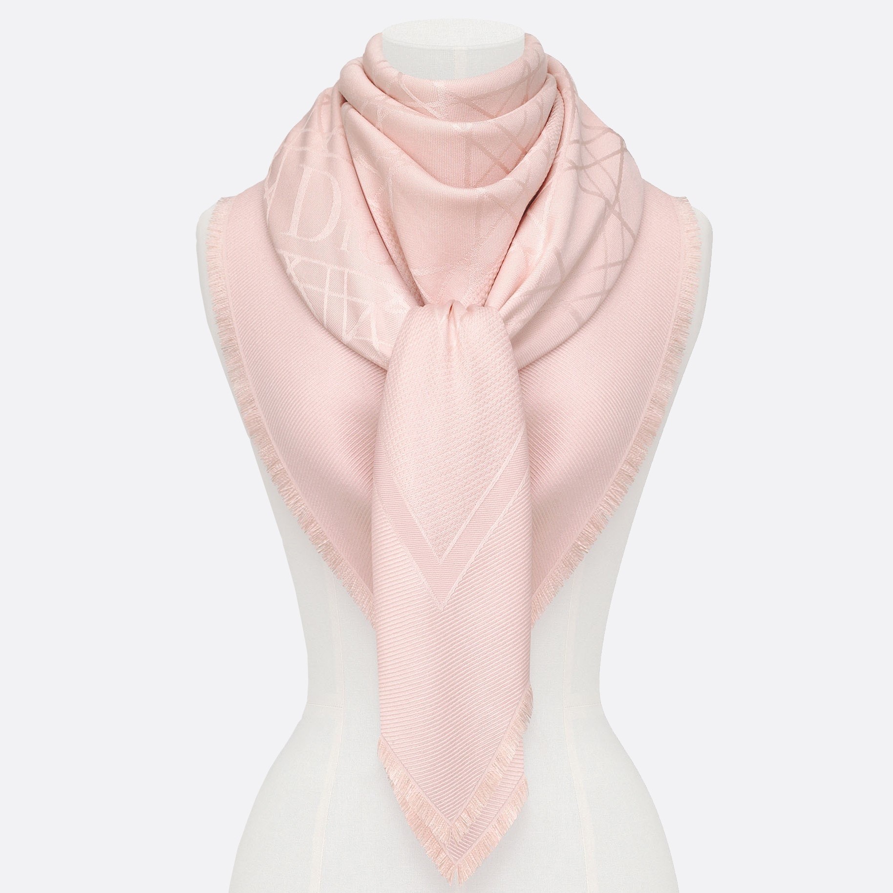 ch**an D*or light pink cannage shawl 140 cm