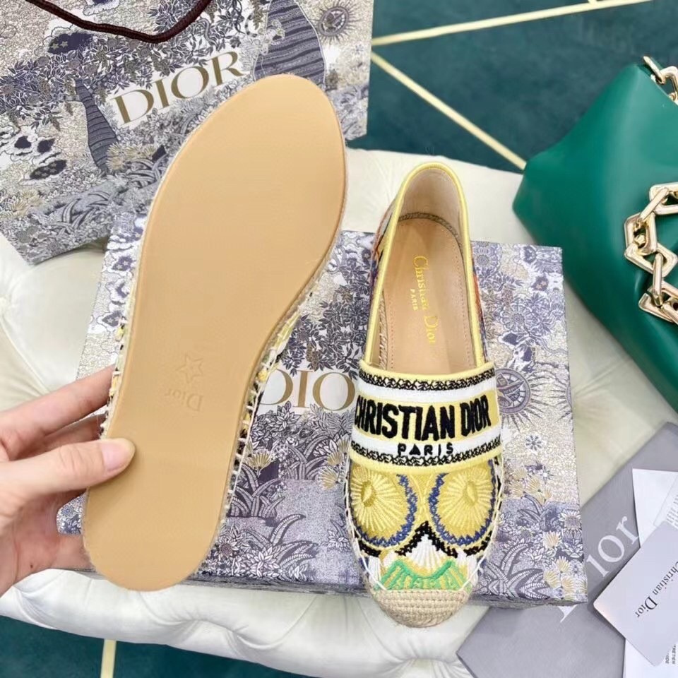 D*or granville espadrilles in lights embroidered cotton