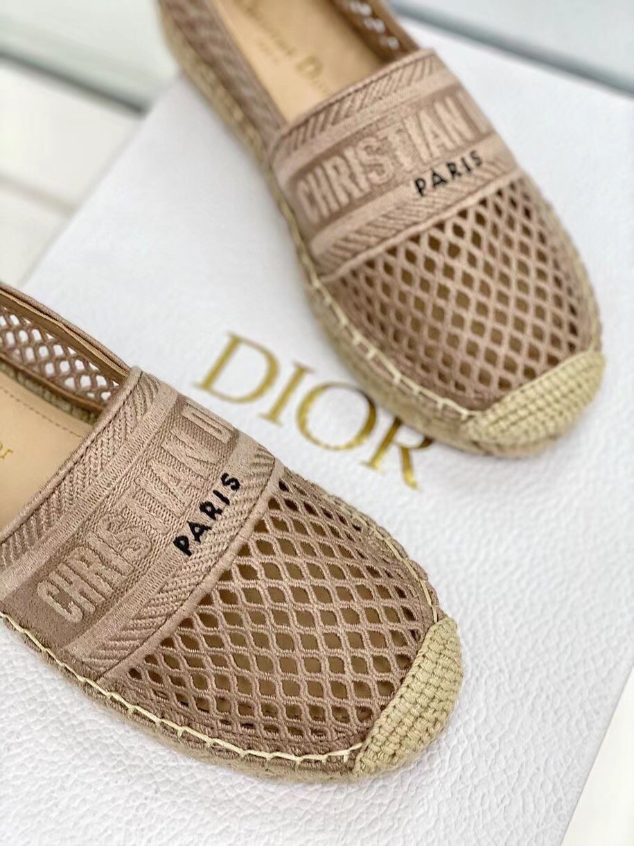 D*or granville espadrille in nude mesh embroidery
