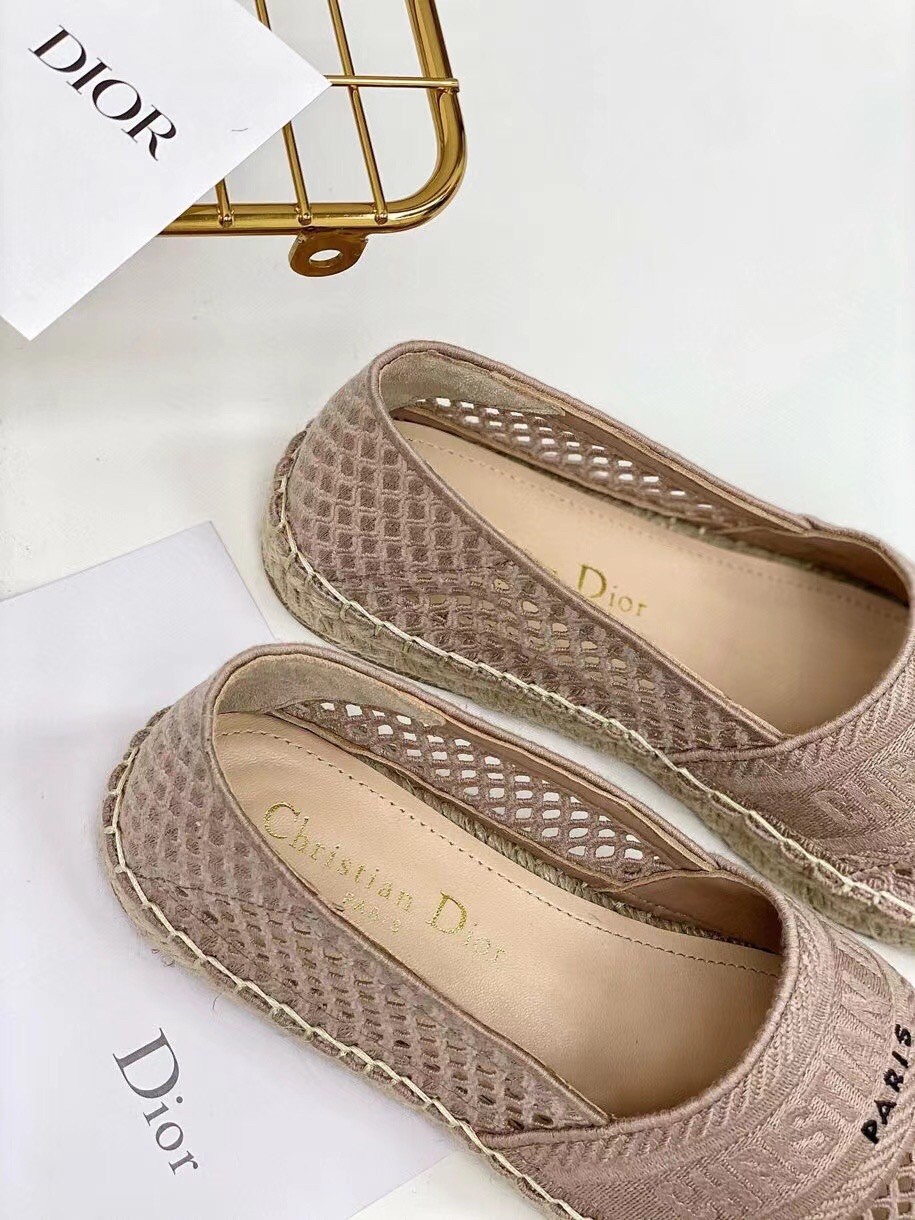 D*or granville espadrille in nude mesh embroidery