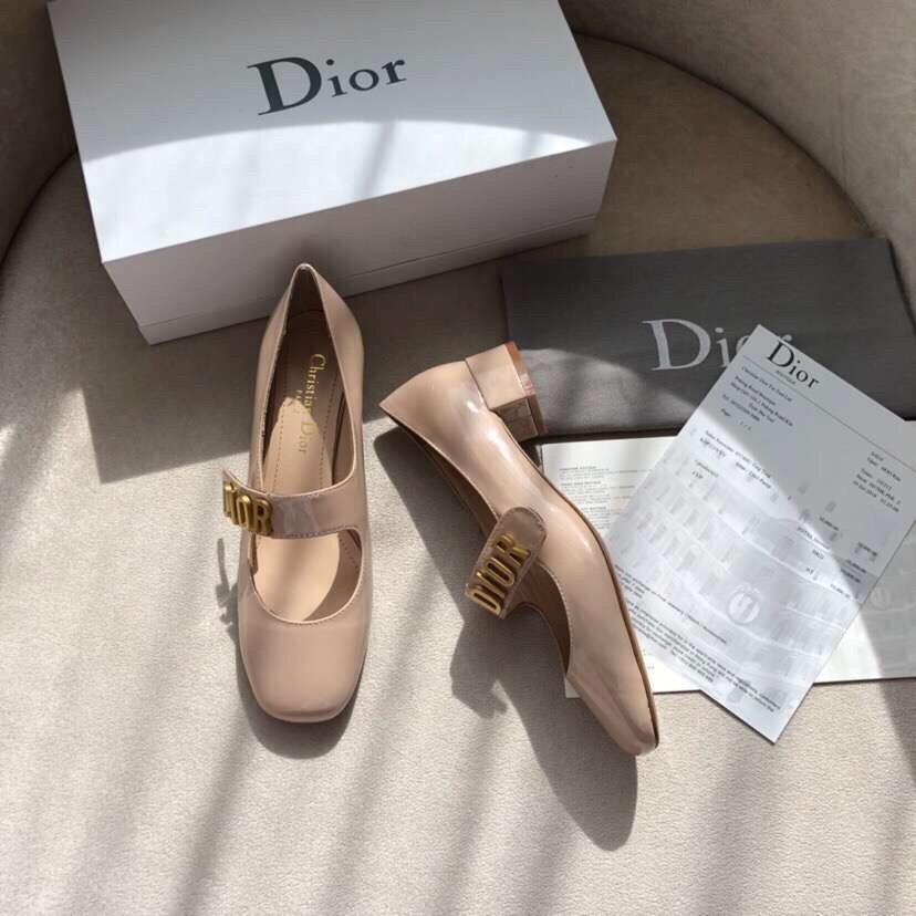 D*or baby-d ballet flats in nude patent calfskin